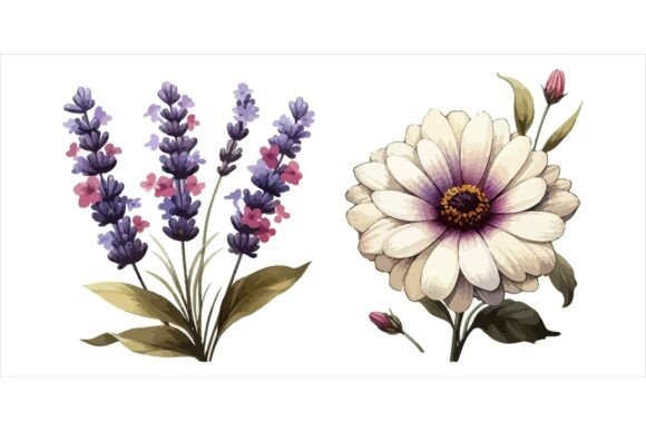 Download Watercolour Flowers Bundle EPS - Bundle Collection
