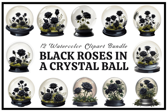 Download Black Roses in a Crystal Ball Art Bundle - Bundle Collection