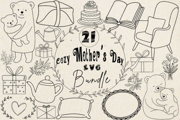 Download Cozy Mother's Day SVG Clipart Bundle - Bundle Collection