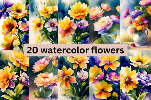 Download Watercolor Flowers Bundle - Bundle Collection