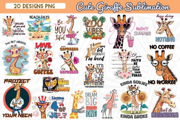 Download Cute Giraffe Sublimation Bundle - Bundle Collection