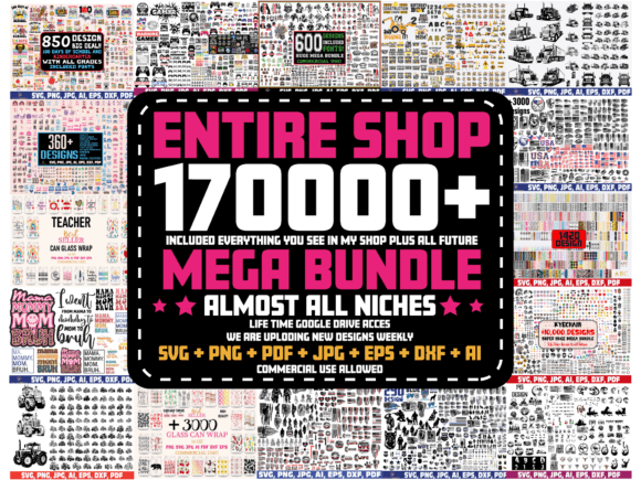 Download 100,000 Huge Mega Designs Bundle Svg Png - Bundle Collection