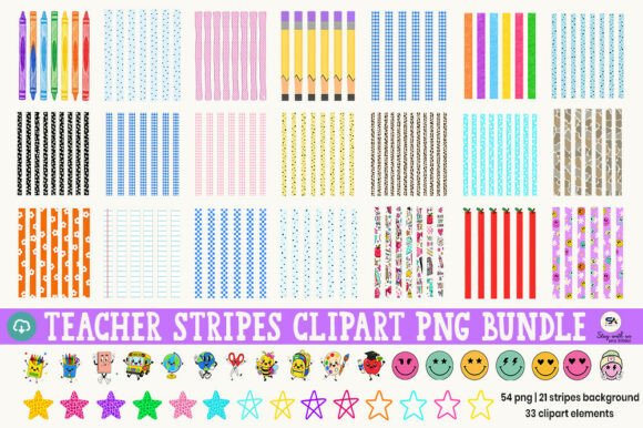 Download Teacher Stripes PNG Backgrounds Bundle - Bundle Collection