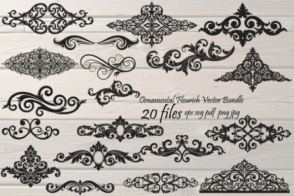 Download Ornamental Flourish Vector Bundle - Bundle Collection