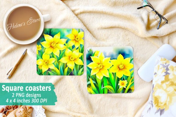 Download Yellow Daffodil Flowers Square Coasters - Yellow daffodil Collection