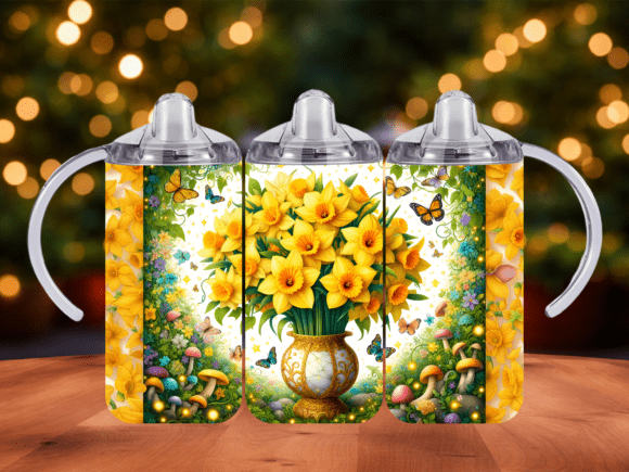 Download Yellow Daffodil Vase 12 Oz Tumbler Wrap - Premium Bundle