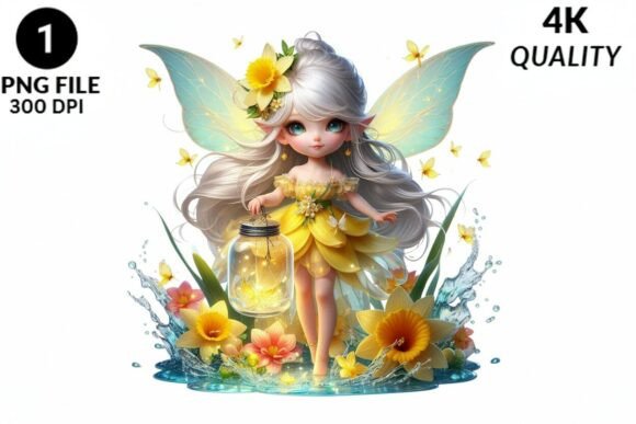 Download Spring Fairy Clipart Yellow Daffodil PNG - Premium Bundle