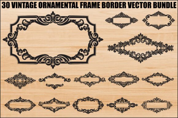 Download Vintage Ornamental Frame Border Bundle - Bundle Collection