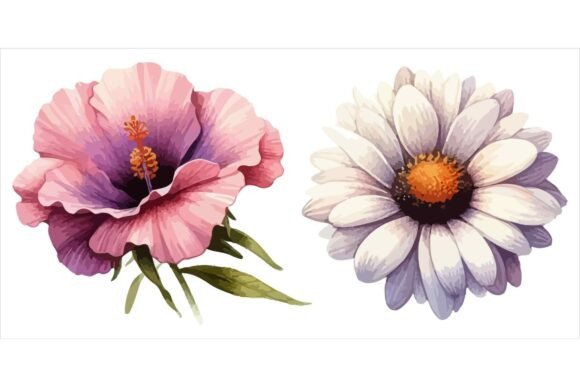 Download Watercolour Flowers Bundle EPS - Bundle Collection