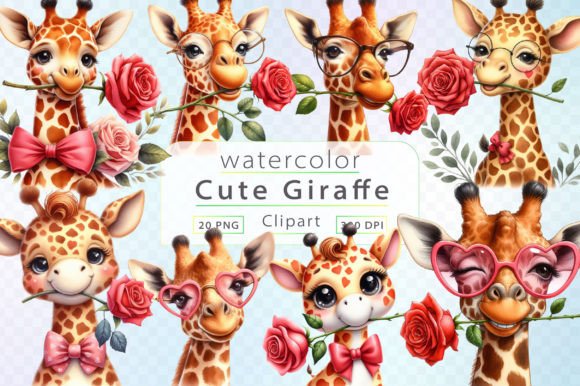 Download Watercolor Giraffe Clipart Bundle - Bundle Collection