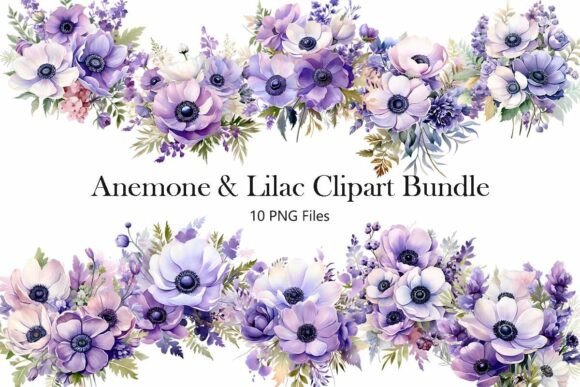 Download Anemone &amp; Lilac Clipart Bundle - Bundle Collection