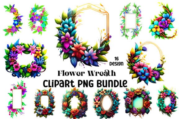 Download Flower Wreath Clipart PNG Bundle - Bundle Collection