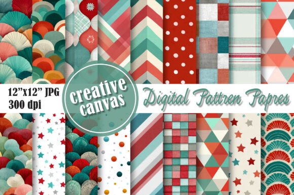 Download Retro Christmas Digital Paper Bundle - Bundle Collection