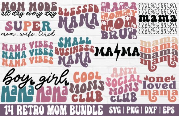 Download Retro Mom SVG - Mothers Day PNG Bundle - Bundle Collection