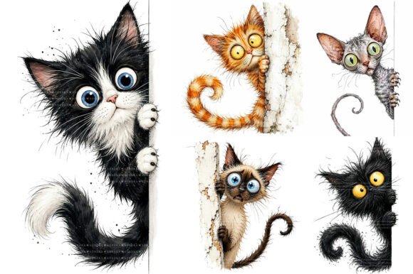 Download Peeking Cat Sublimation Clipart Bundle - Bundle Collection