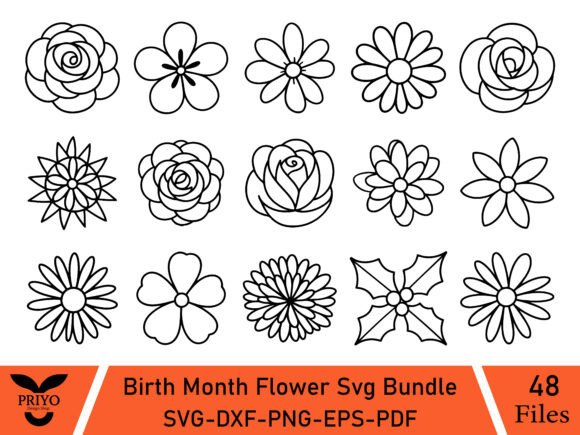 Download Birth Month Flower Svg Bundle - Bundle Collection