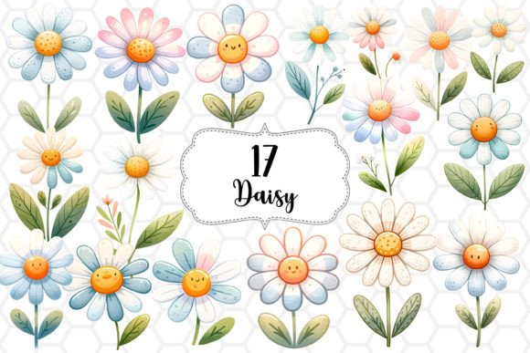 Download Daisy Flower Watercolor Clipart Bundle - Bundle Collection