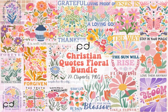 Download Christian Quotes Floral Bundle Clipart - Bundle Collection