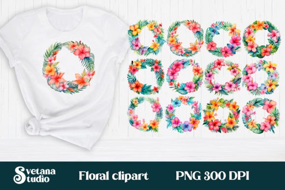 Download Hibiscus Flower Wreath Clipart Bundle - Bundle Collection