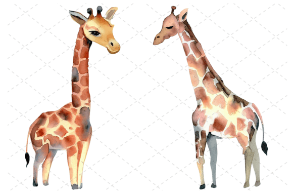 Download 2 Watercolor Giraffe Clipart PNG Bundle - Bundle Collection
