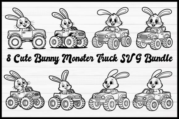 Download Cute Bunny Monster Truck SVG Bundle - Bundle Collection