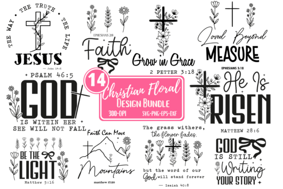 Download Christian Svg, Bible Verse Floral Bundle - Bundle Collection
