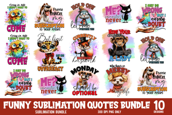 Download Funny Quotes Sublimation Bundle - Bundle Collection