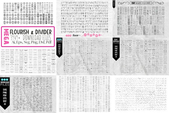 Download 3949+ Mega Flourish &amp; Divider SVG Bundle - Bundle Collection
