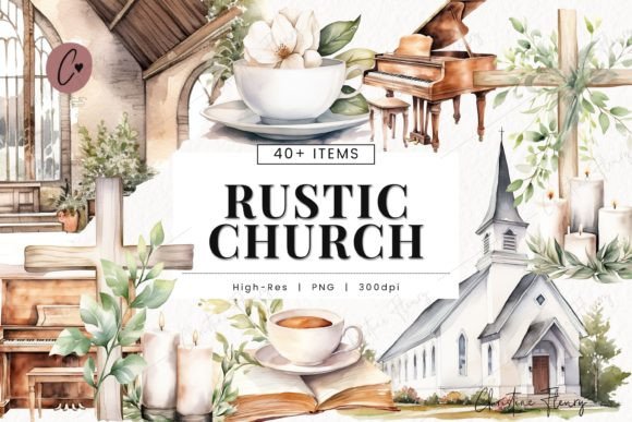 Download Watercolor Rustic Church Bundle Clipart - Bundle Collection