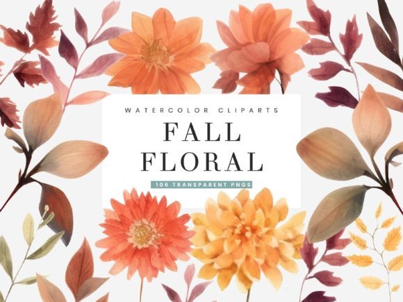 Download Watercolor Fall Flower Clipart Bundle - Bundle Collection