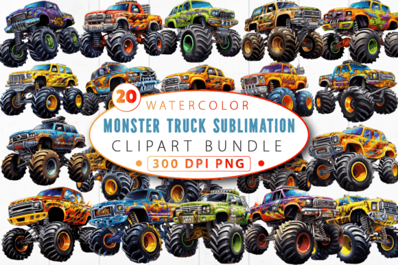 Download Monster Truck Sublimation Clipart Bundle - Bundle Collection
