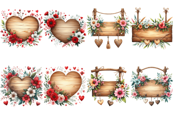 Download 8 Valentines Day Wooden Signs Bundle - Bundle Collection