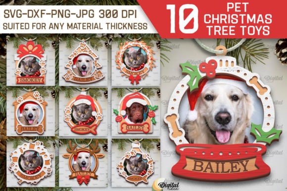 Download Pets Christmas Ornaments LaserCut Bundle - Bundle Collection