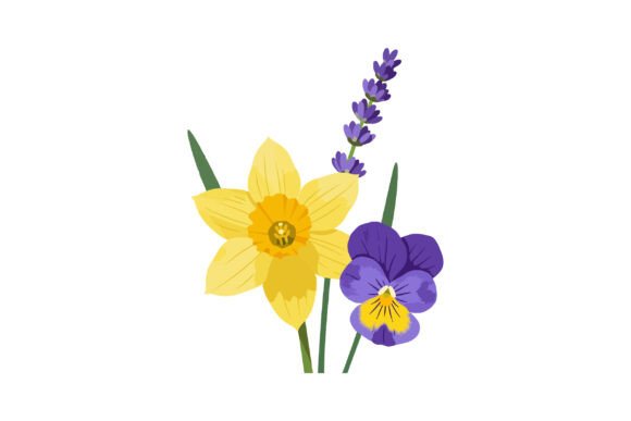 Download Yellow Daffodil Purple Pansy and Lavende - Yellow daffodil Collection