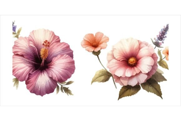 Download Watercolour Flowers Bundle EPS - Bundle Collection