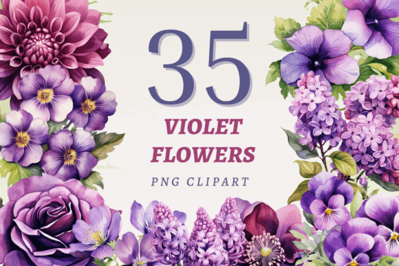 Download Violet Flowers PNG Bundle - Bundle Collection